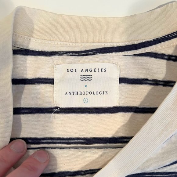 Anthropologie Sol Angeles La Vie en Rosé  Striped T-Shirt - S - Picture 6 of 6